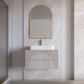 Arcano 80 cm-es mosdószekrény, bordázott, kasmír