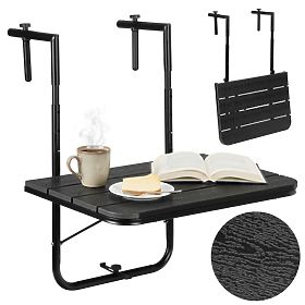 ARETTO fekete összecsukható erkélyasztal