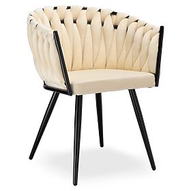 Aston Velvet bézs bársony fonott szék
