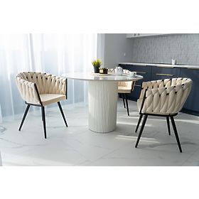 Aston Velvet bézs bársony fonott szék