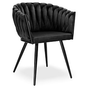 Aston Velvet fekete bársony fonott szék