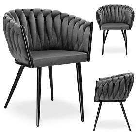 Aston Velvet grafit bársony fonott szék