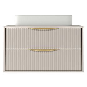 Avila 2.0 mosdó alatti szekrény, 80 cm, bordázott, arany fogantyúk, kasmír