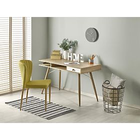 B34 íróasztal - fehér/sonoma tölgy, Halmar