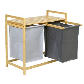 Bambusz szennyes vagy játék kosár HANOI 2 rekeszes DUO SZÍN