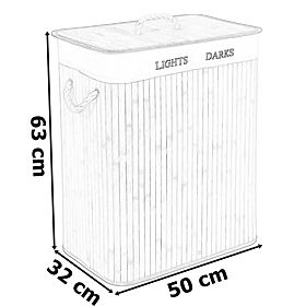 Bambusz szennyestartó 2 rekeszes fekete FSC