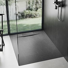 Bazalt Black zuhanytálca 90x90, Rea