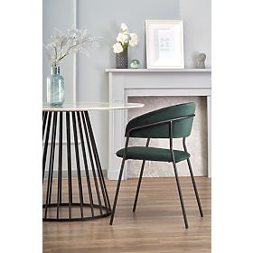 BRODWAY asztal lap - fehér márvány, láb - fekete (2p=1ks)