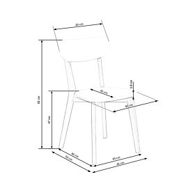 BUGGI étkezőszék - fehér, Halmar