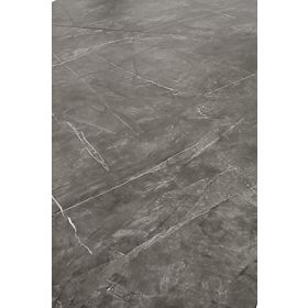 CHARLES kihúzható asztal, lap - szürke márvány, lábak - fekete