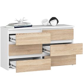 CL100 6SZ PK FEHÉR / SONOMA TÖLGY KOMÓD