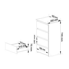 CL4 PK KOMÓD ARTISAN TÖLGY / SZÜRKE