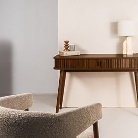 Clemente íróasztal lamellákkal, dió, lectus