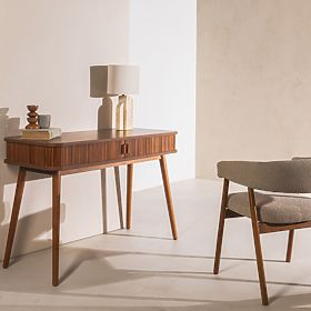 Clemente íróasztal lamellákkal, dió