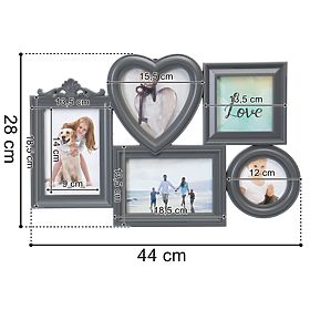 CORAZON fényképkeret 5 fotóhoz szürke