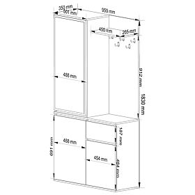 ENTRO PK ELŐSZOBABÚTOR SZETT FEKETE / ARTISAN TÖLGY
