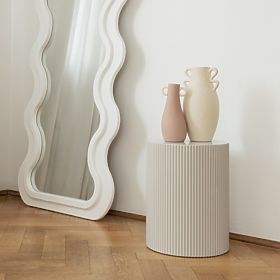 Ermanno oldalsó asztal, 35 cm, szürke-bézs, bordázott