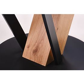 FANIS kerek kihúzható asztal, természetes/fekete (3p=1ks)