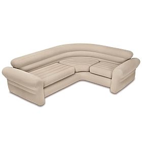 Felfújható négyszemélyes sarokkanapé 257x203x76 cm bézs INTEX 68575, INTEX
