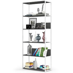 Fém loft polc 80 cm - fehér-szürke - 6 polc