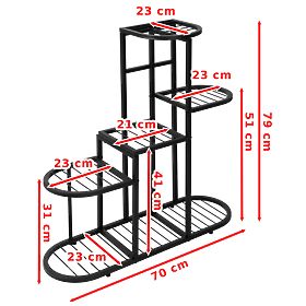 Fém loft stílusú STIGAN fekete virágtartó