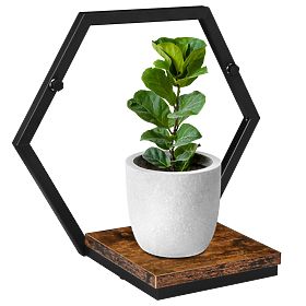 Fém virágtartó polc fekete Honung Rustic loft