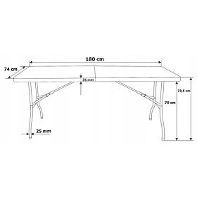 FETA WHITE 180 cm-es vendéglátó készlet + 6 BASICO szék