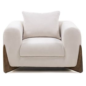 Flou relaxációs fotel világos bézs, kaucsukfa, dió