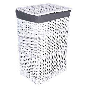 Fonott kosár 40x30x60 cm - 72L - fehér-szürke