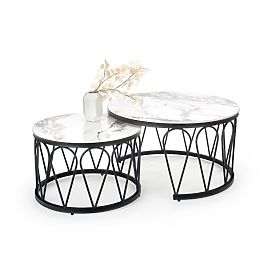 FORMOSA 2 pad készlet, fehér márvány / fekete (2p=1db)