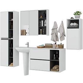 FÜGGESZTETT FÜRDŐSZOBAI BÚTOR SZETT VAMI FEHÉR / GRAFIT SZÜRKE