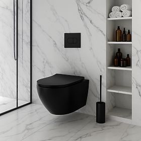 Függesztett WC csésze Rea Carlo Mini Tornado NF FEKETE MATT