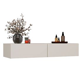 Függő Kozmetikai Fésülködőasztal MIKA 110 cm 2 Fiókkal Hálószobába KAŠMÍR Bézs