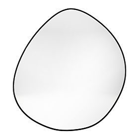 Függő tükör fekete keretben Alonzo, 64x60 cm, szabálytalan alak