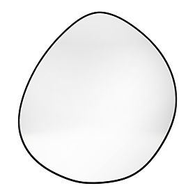 Függő tükör fekete keretben Alonzo, 64x60 cm, szabálytalan alak