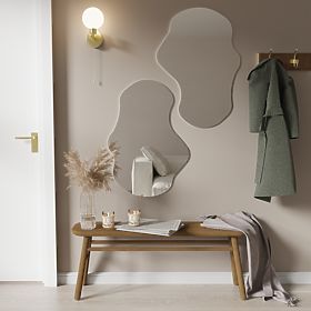 Függő tükör fekete keretben Zoe, 80x55 cm, szabálytalan alak