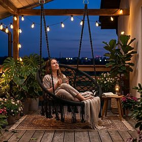 Függőszék boho kerti hinta fekete MultiGarden, MultiGarden