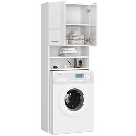 FÜRDŐSZOBA SZEKRÉNY FIN MOSÓGÉP FELETTI FEHÉR FÉNYES