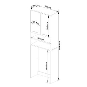 FÜRDŐSZOBAI POLC FIN OSZLOP 2D MOSÓGÉP SONOMA - FEHÉR