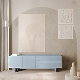 Glim TV szekrény, füstös kék, fényes