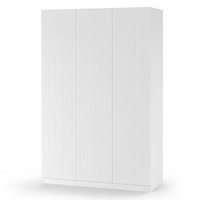 Háromajtós Neroli szekrény, íves hornyok, fehér