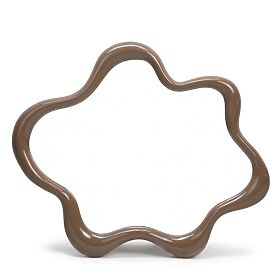 Izzi függő tükör, szabálytalan, világosbarna/mocha, fényes
