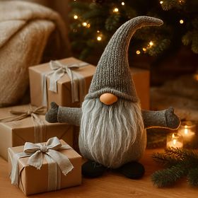 Karácsonyi manó 35 cm YX045 SZÜRKE, Tutumi