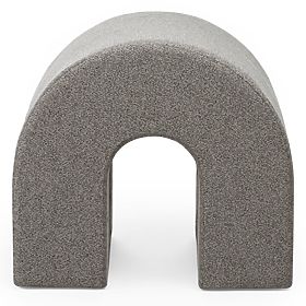 Kárpitozott Arc puff, lekerekített, világosbarna