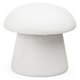 Kárpitozott Cap puff, fehér, boucle, lekerekített formák