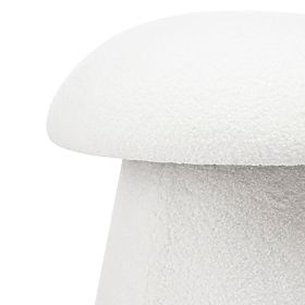 Kárpitozott Cap puff, fehér, boucle, lekerekített formák