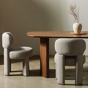 Kárpitozott Falone szék szürke-bézs, boucle, lekerekített formák