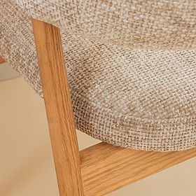 Kárpitozott Giovani szék, bézs/tölgyfa, lekerekített