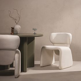 Kárpitozott Nabila szék, fehér, boucle, lectus