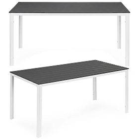 Kerti asztal 6 személy részére 156x78 cm polywood terasz bútor szürke fehér MultiGarden, MultiGarden